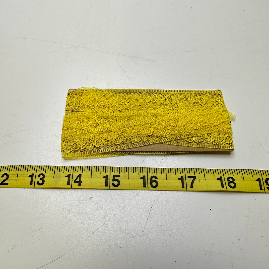 ¾" (19mm)  Mesh Lace Trim - Yellow - 2M Bundle