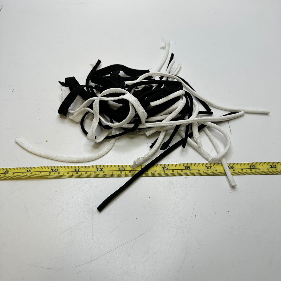 ¼" (6mm)   Straps Trim - Black/White - 0.5M Bundle