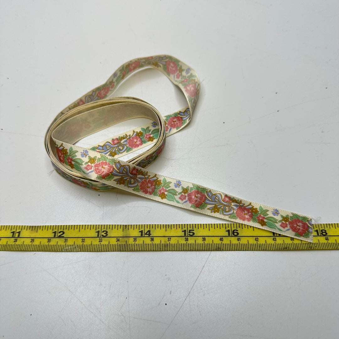 ⅝" (16mm)  Satin Ribbon Trim - White Multi - 1.6M Bundle