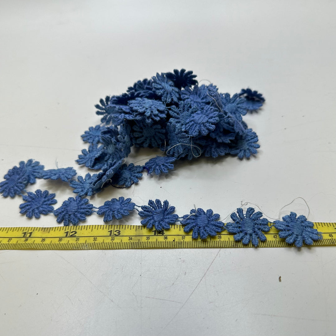 1" (25mm) Embroidered  Tape Trim - Blue - 2.8M Bundle