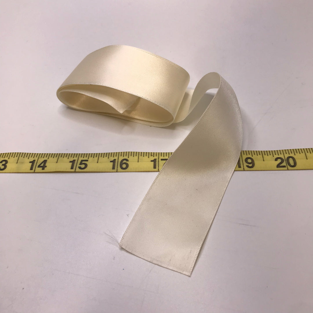 1 ½" (38mm)  Satin Ribbon Trim - Light Cream - 1.2M Bundle