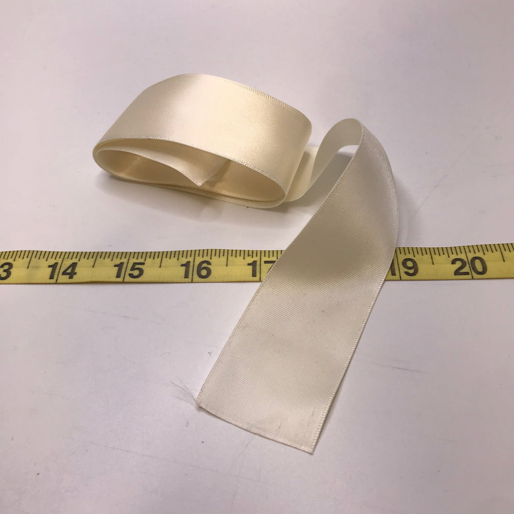1 ½" (38mm)  Satin Ribbon Trim - Light Cream - 1.2M Bundle