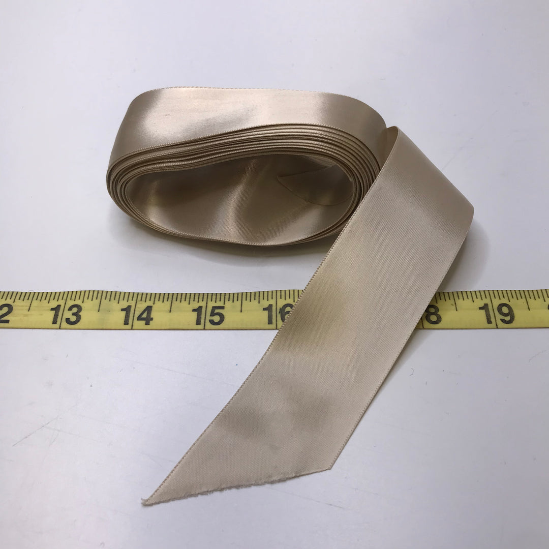 1 ⅖" (36mm)  Satin Ribbon Trim - Light Beige - 6.6M Bundle