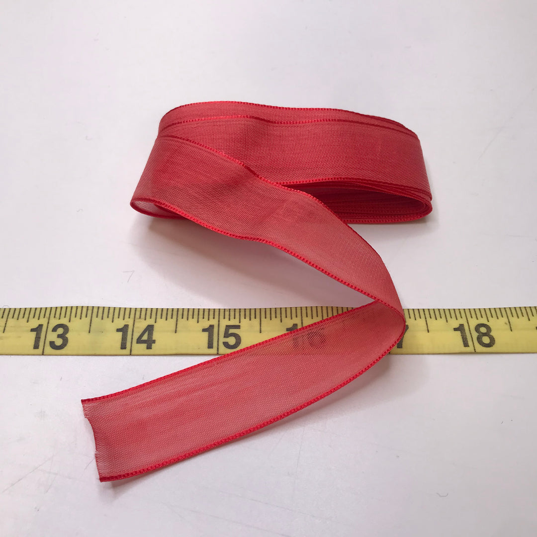 1" (25mm)   Ribbon Trim - Light Red - 3.4M Bundle