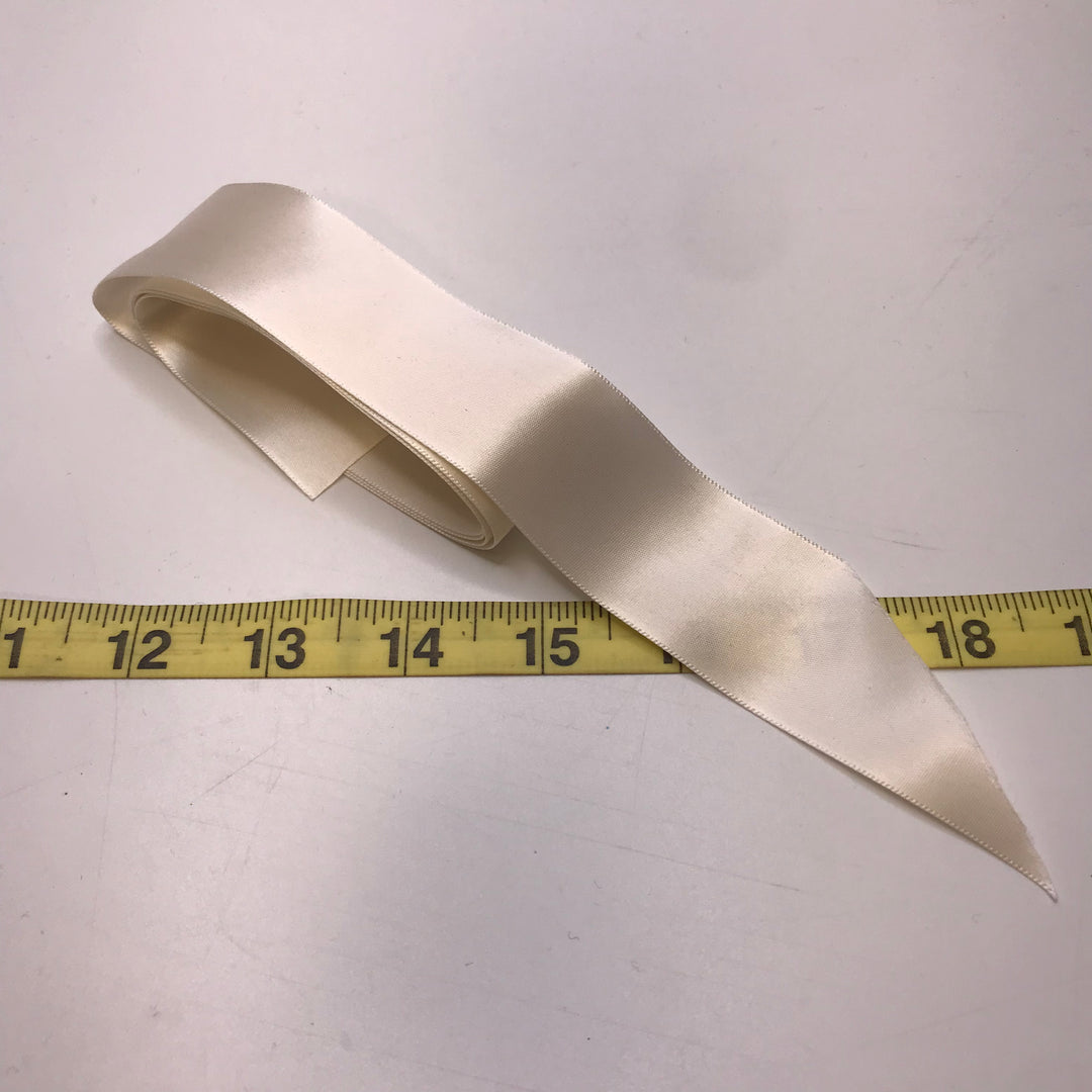 1 ½" (38mm)  Satin Ribbon Trim - Light Cream - 1M Bundle