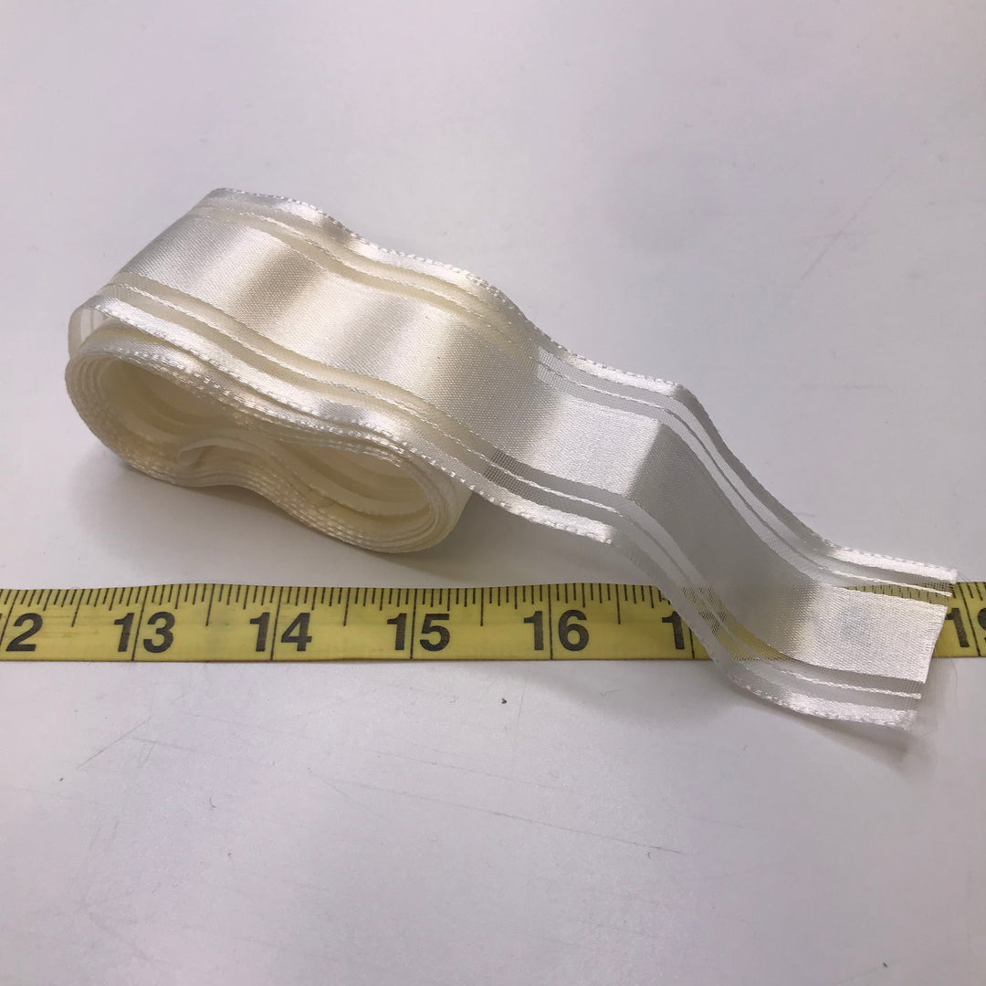 1 ½" (38mm)  Satin Ribbon Trim - White - 2.65M Bundle