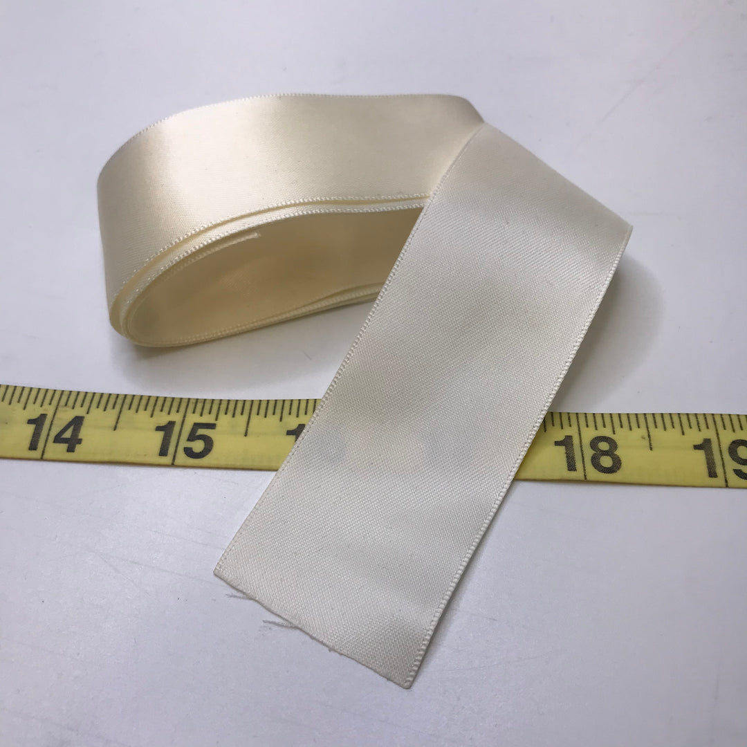1 ½" (38mm)  Satin Ribbon Trim - Light Cream - 1.2M Bundle
