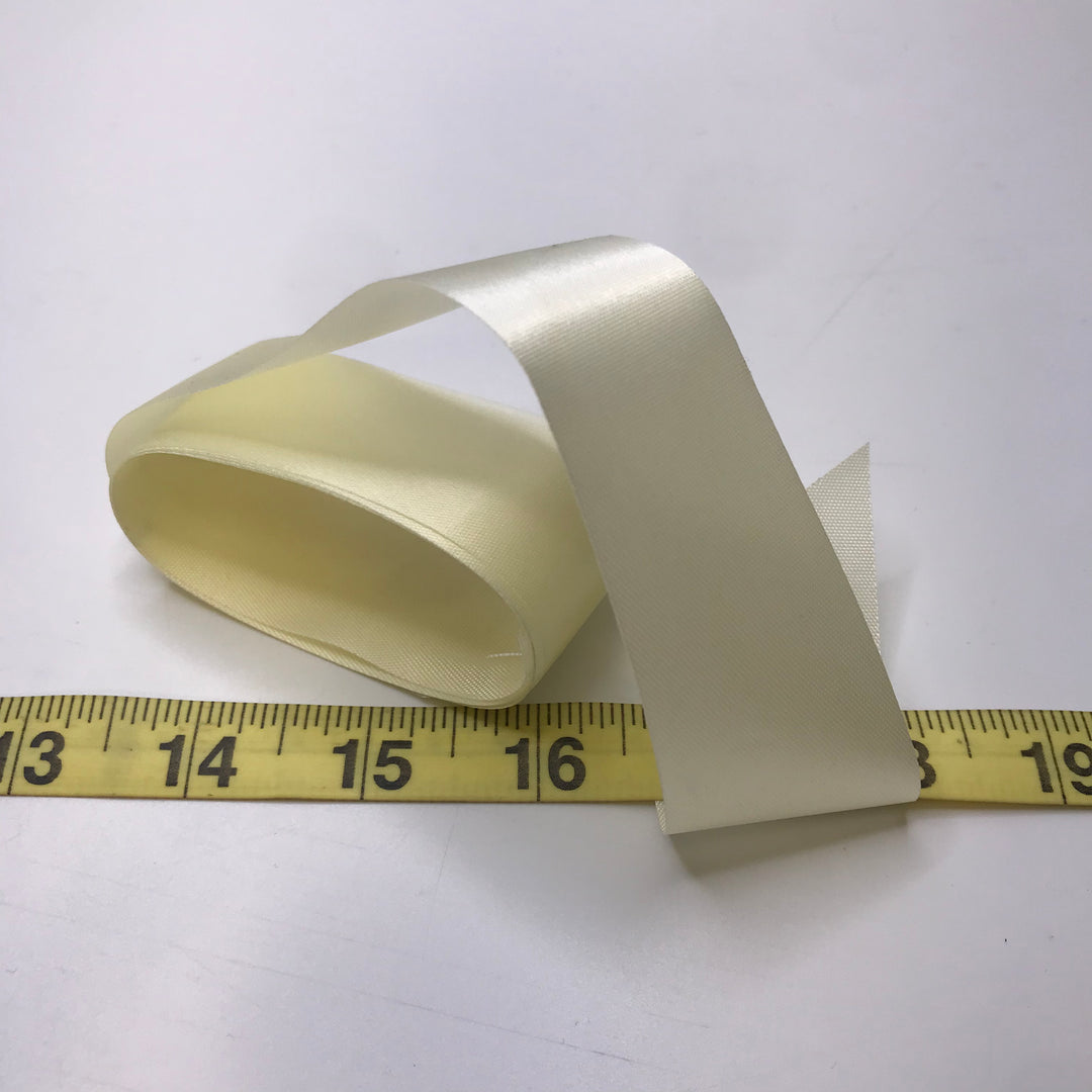 1 ⅖" (36mm)   Ribbon Trim - Light Yellow - 1M Bundle