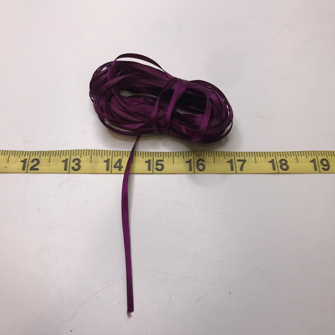 ⅑" (3mm)  Satin Ribbon Trim - Dark Purple - 8.6M Bundle