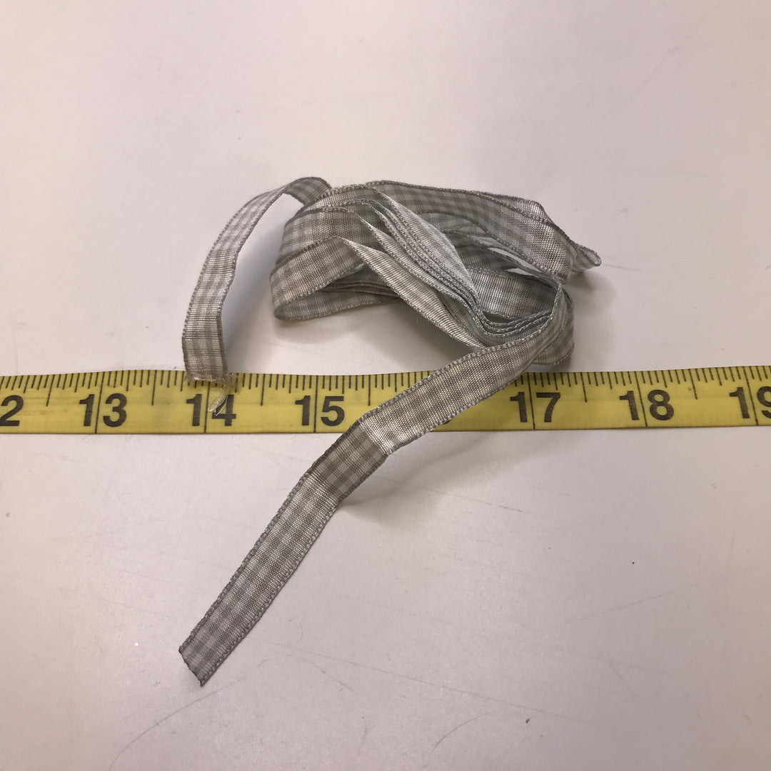 ⅜" (10mm)   Ribbon Trim - Light White/Grey - 1.5M Bundle