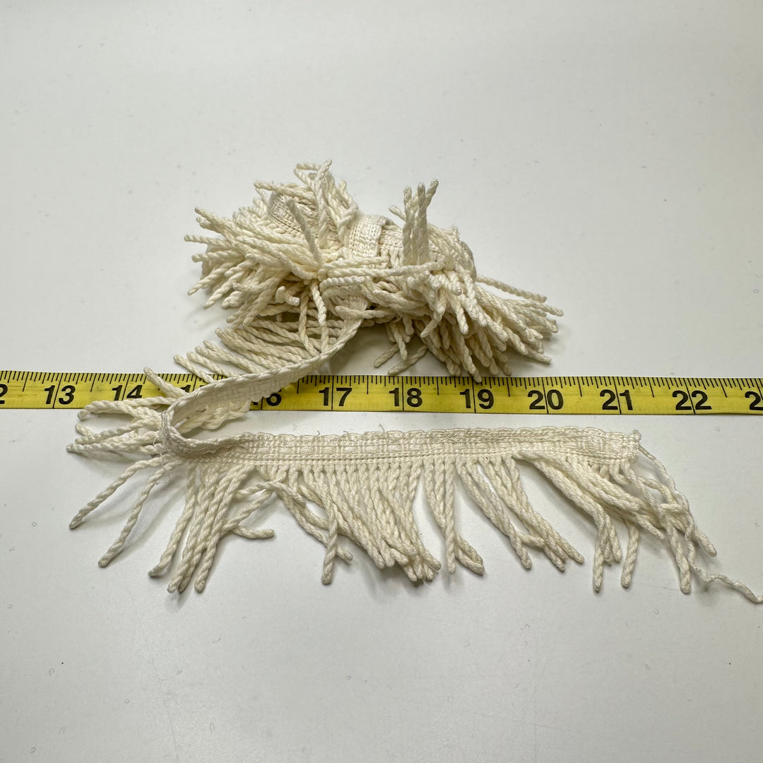 2 ⅓" (60mm)  Fringe Braided Tape Trim - Cream - 1.2M Bundle