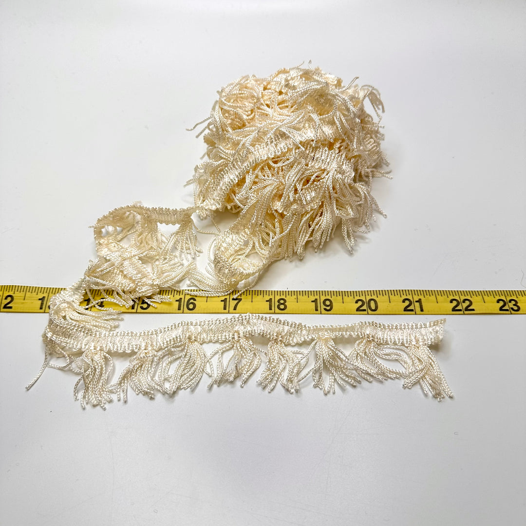 1 ½" (40mm)  Tassel Braided Tape Trim - Light Cream - 4.8M Bundle