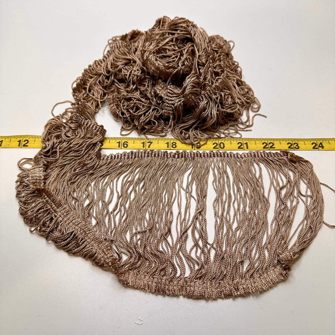 6 ⅒" (155mm)  Fringe Braided Tape Trim - Beige - 2.3M Bundle