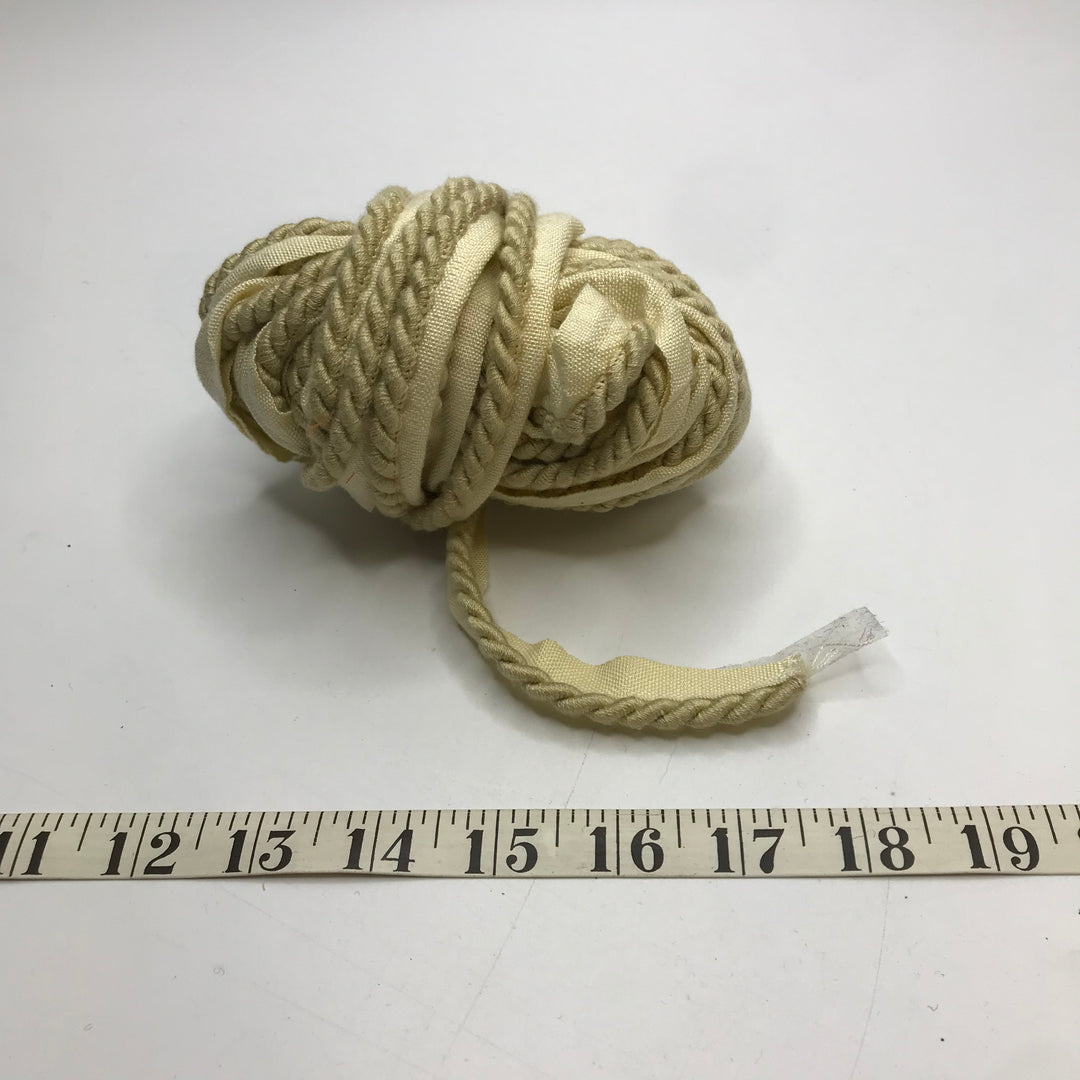 ¾" (19mm)  Rope Cording Trim - Light Yellow - 7.7M Bundle