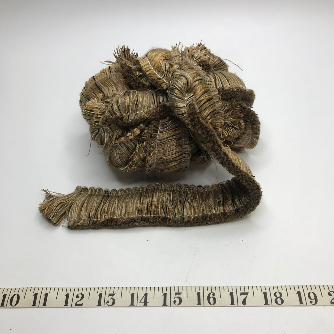 1 ½" (38mm)  Fringe  Cording Trim - Beige/Brown - 3.6M Bundle