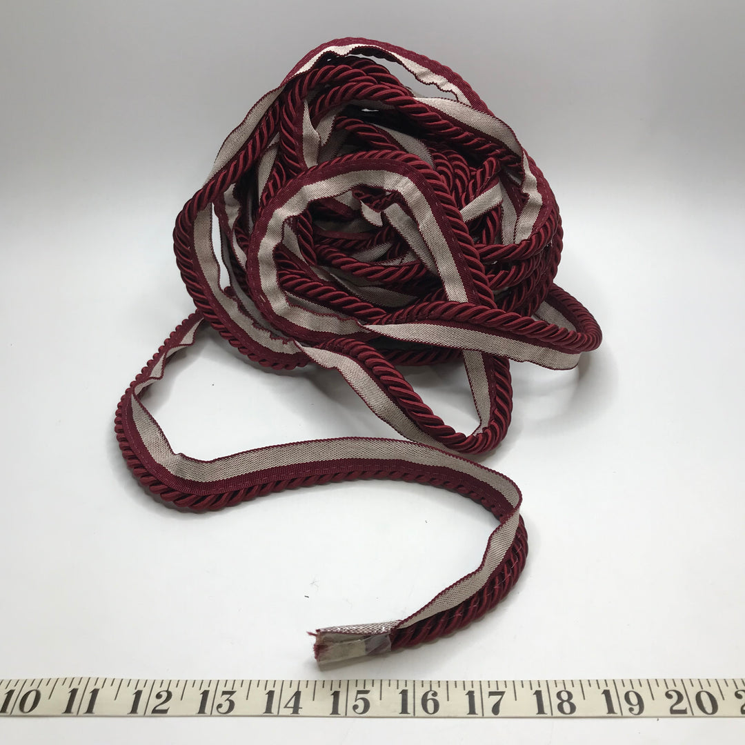 ¾" (19mm)  Rope Cording Trim - Dark Red - 12.2M Bundle