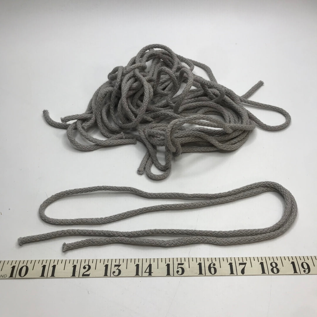 ¼" (6mm)  Braided Cording Trim - Light Grey - 10 Pack