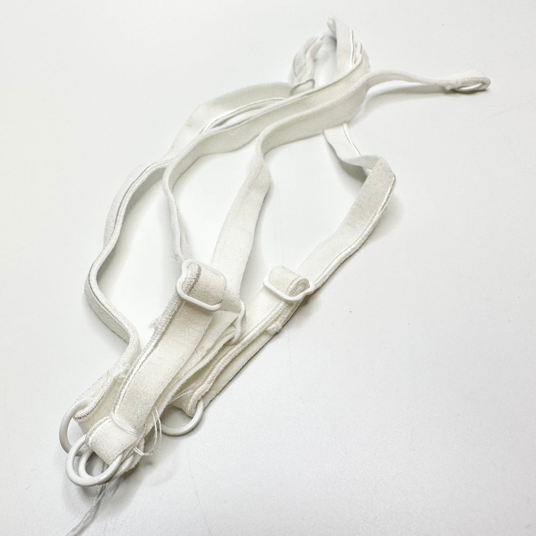 ¼" (6mm)   Plush Pipe Edge Pre Made Bra Strap Trim - White - 4 Pack