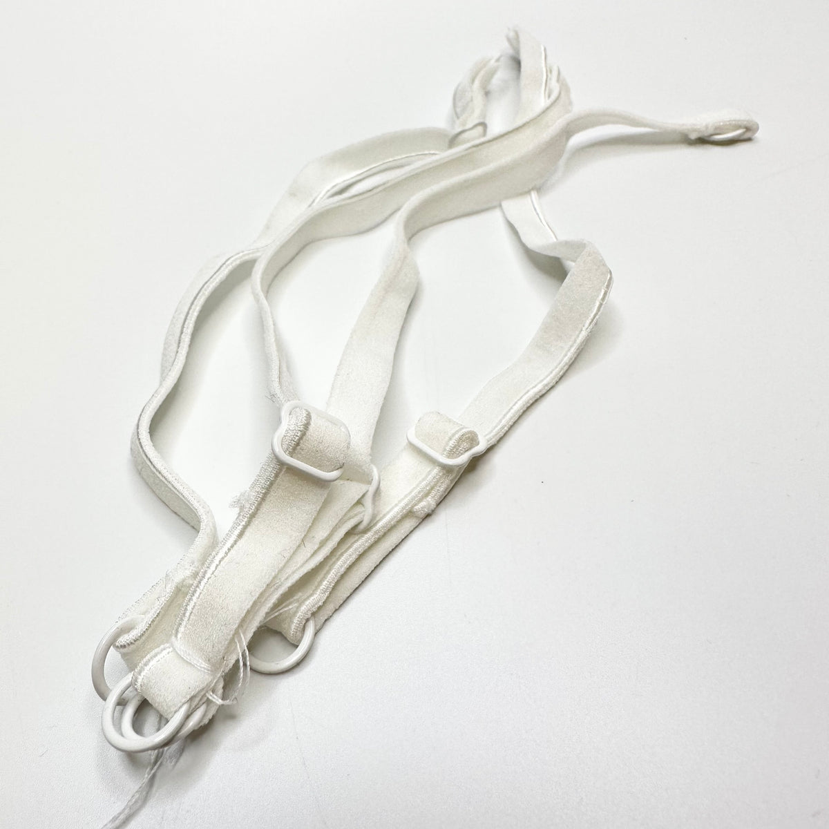 ¼" (6mm)   Plush Pipe Edge Pre Made Bra Strap Trim - White - 4 Pack