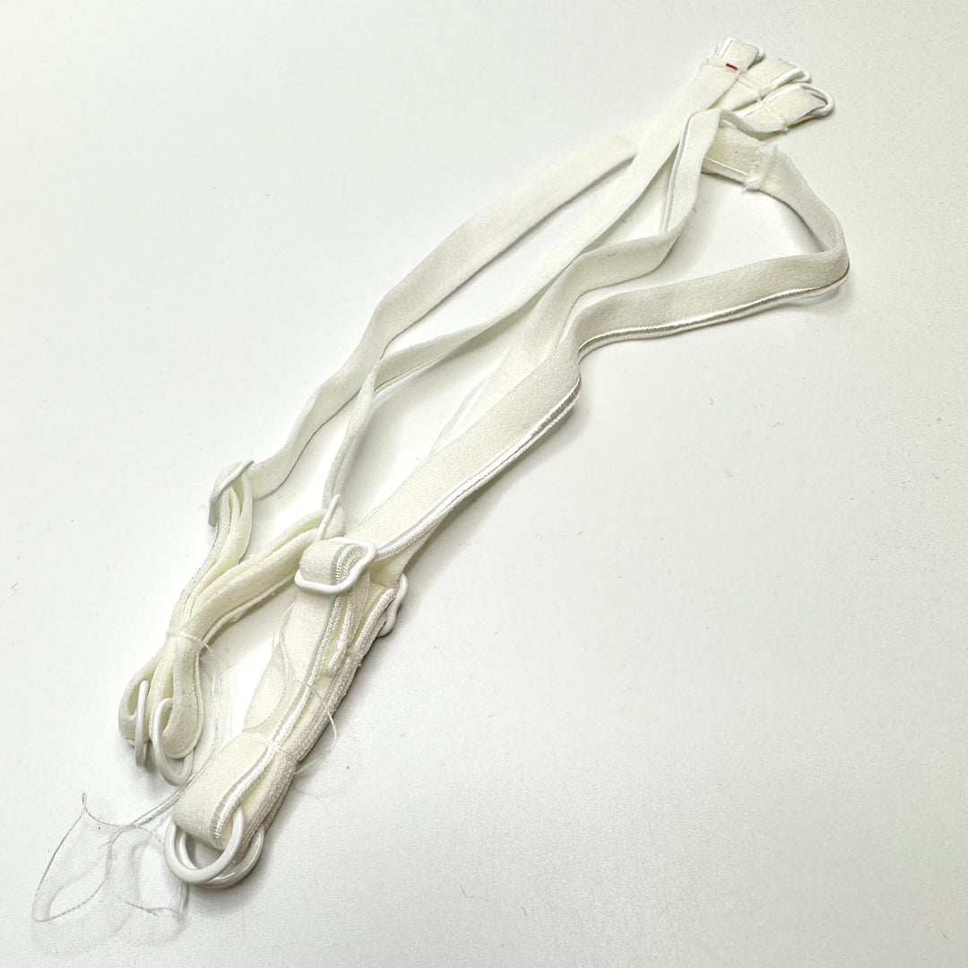 ¼" (6mm)   Plush Pipe Edge Pre Made Bra Strap Trim - Off White - 4 Pack