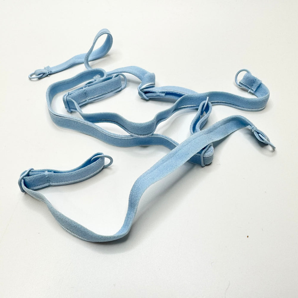 ¼" (6mm)   Plush Pipe Edge Pre Made Bra Strap Trim - Blue - 4 Pack