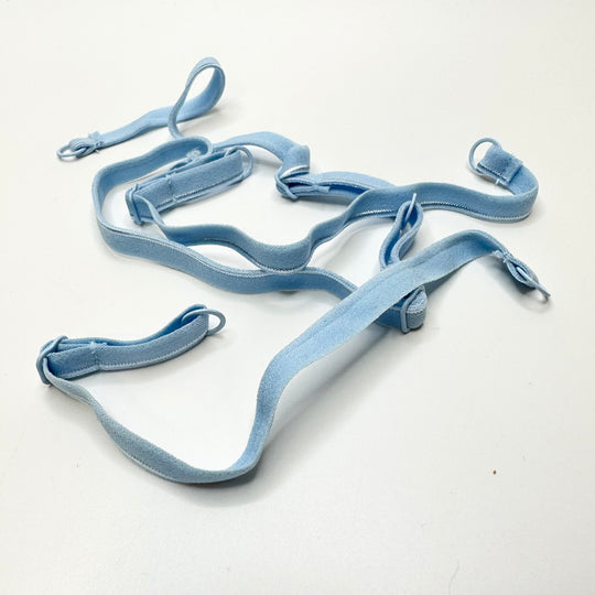 ¼" (6mm)   Plush Pipe Edge Pre Made Bra Strap Trim - Blue - 4 Pack