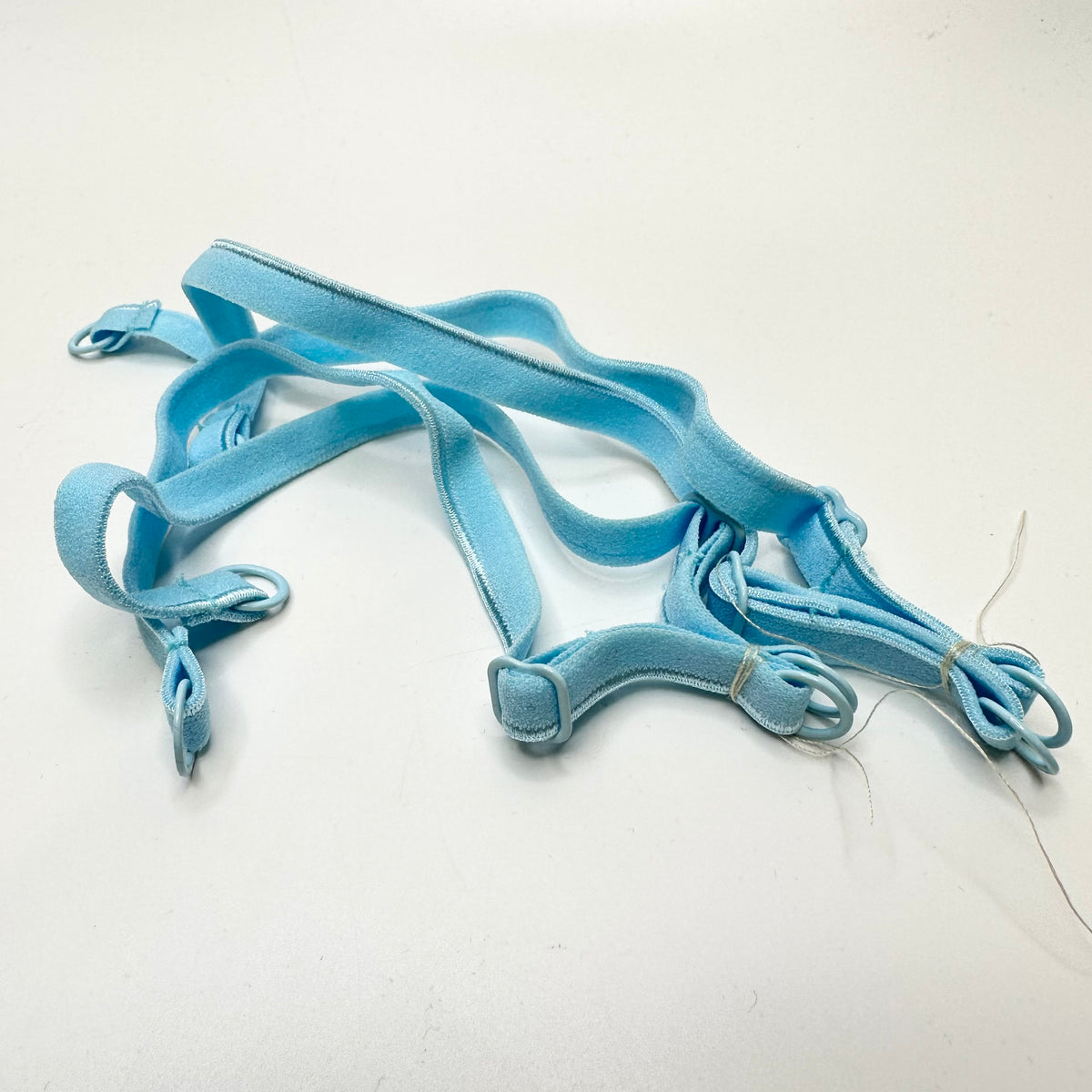¼" (6mm)   Plush Pipe Edge Pre Made Bra Strap Trim - Blue/Sky - 4 Pack