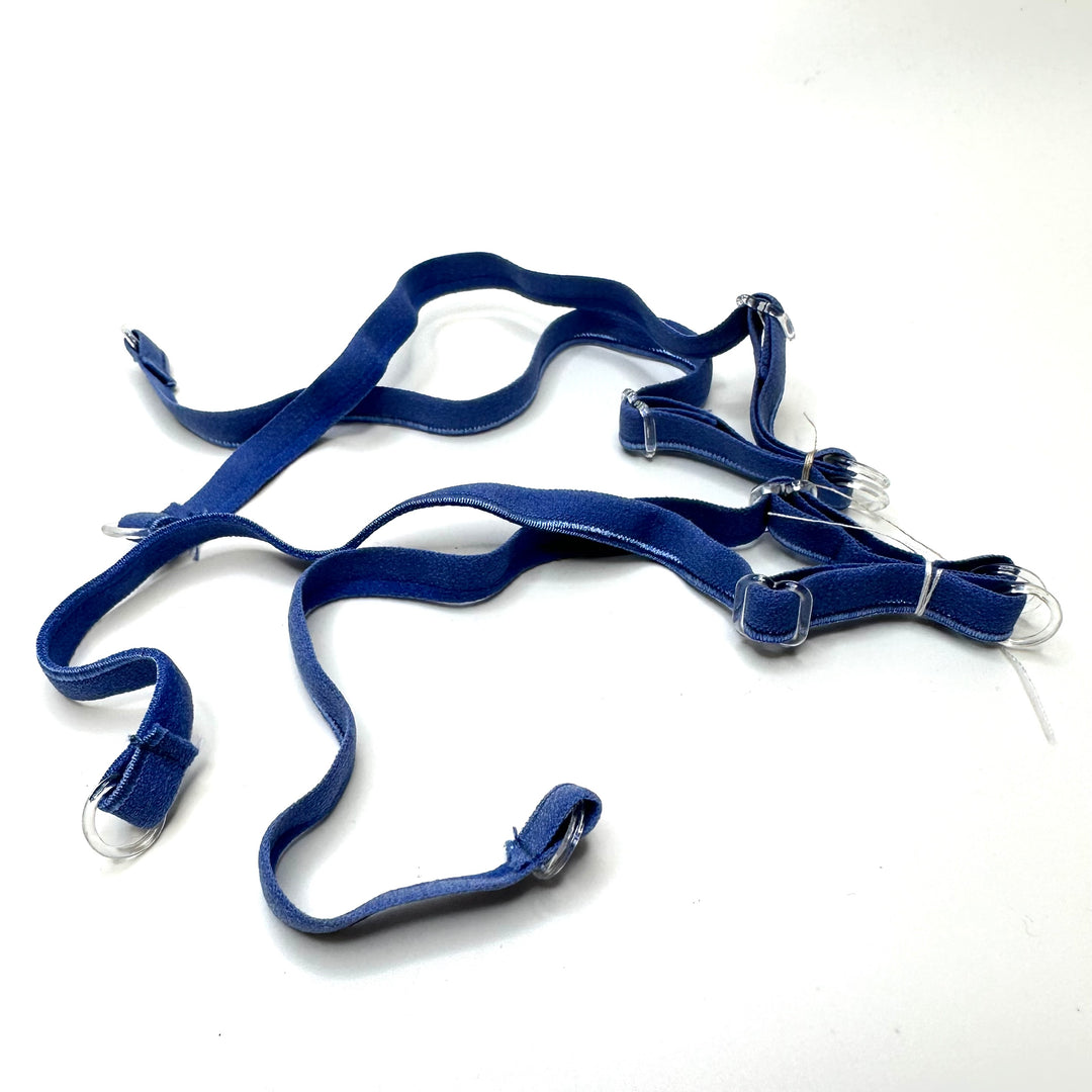 ¼" (6mm)   Plush Pipe Edge Pre Made Bra Strap Trim - Dark Blue - 4 Pack