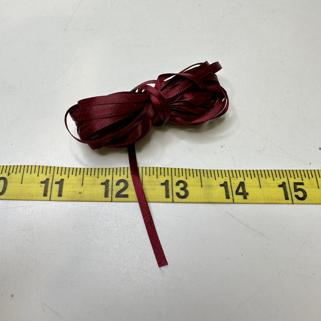 ⅑" (3mm)  Satin Ribbon Trim - Burgundy - 9M Bundle