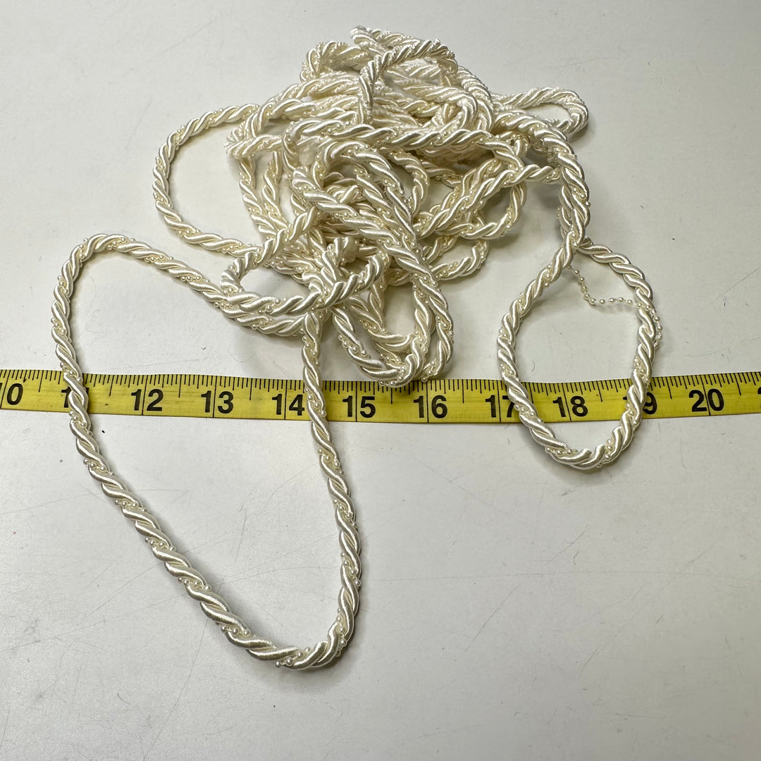 ¼" (6mm)  Rope Cording Trim - White - 3.2M Bundle
