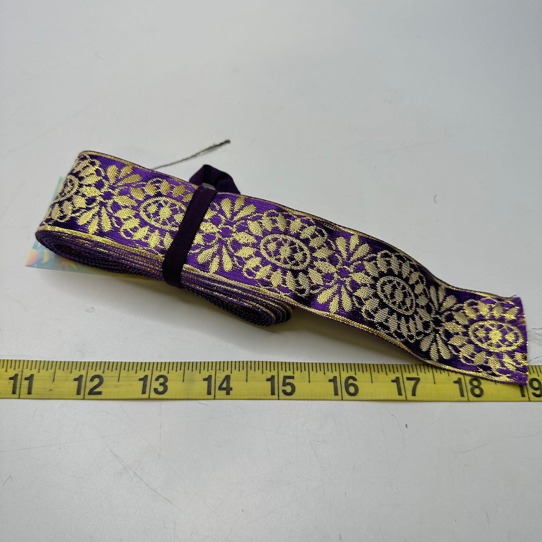 1 ⅗" (41mm)   Tape Trim - Dark Purple/Gold - 5M Bundle