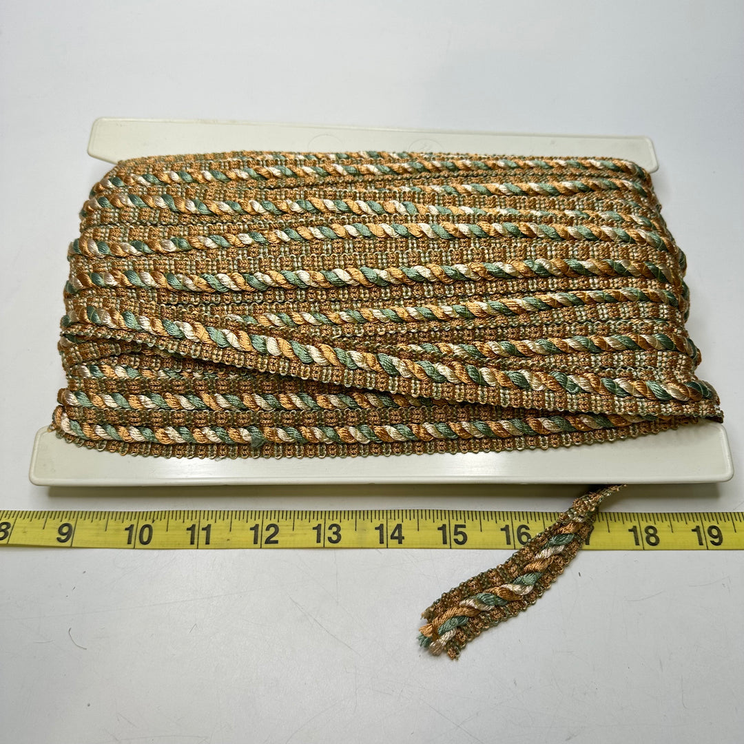 ¾" (19mm)  Rope Piping Trim - Light Beige/Green - Roll