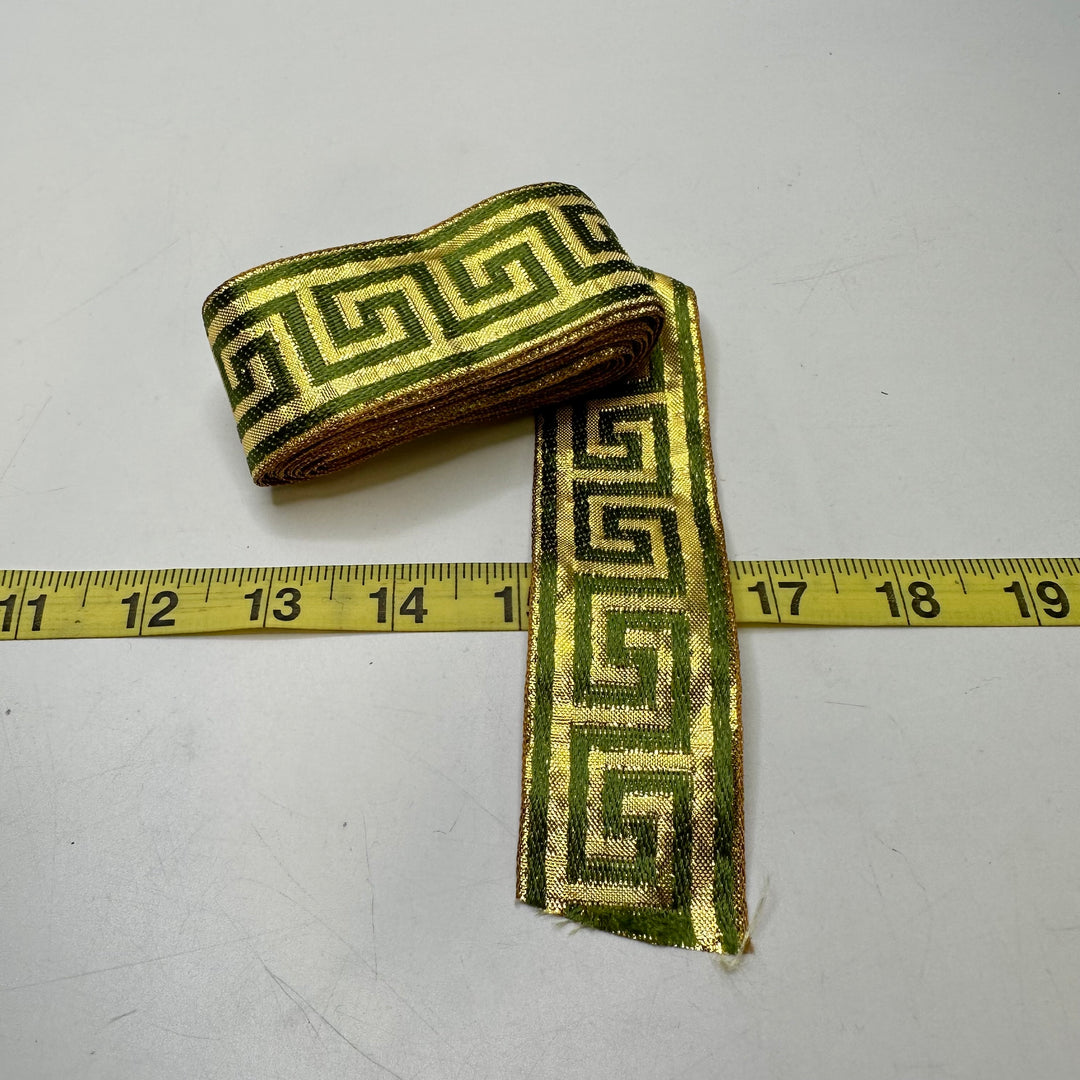 1 ½" (38mm)   Tape Trim - Green/Gold - 5.3M Bundle