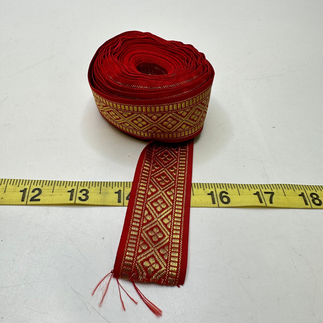 1 ¼" (32mm)   Tape Trim - Red/Gold - 8.3M Bundle
