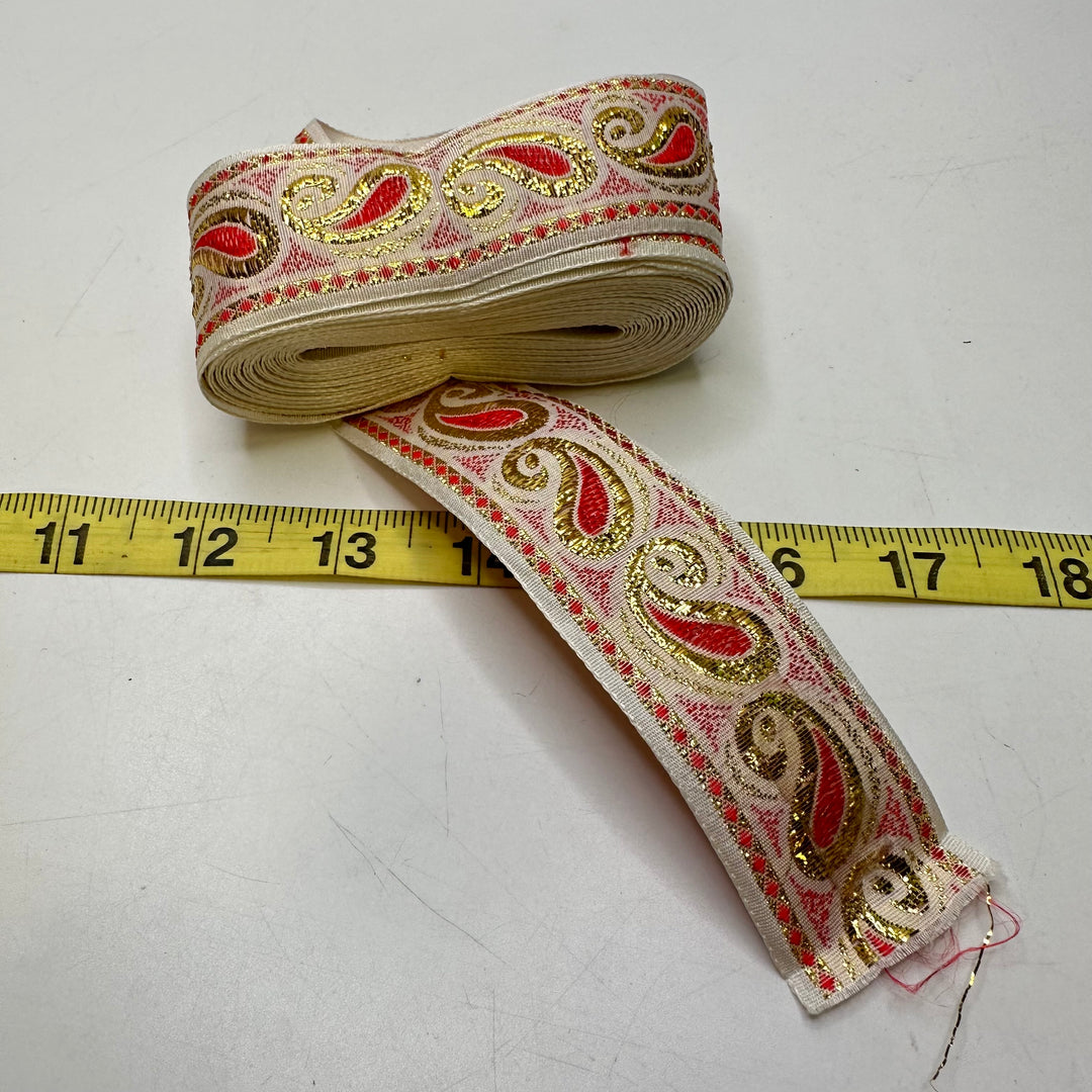 1 ½" (38mm)   Tape Trim - Pink/Gold - 5.2M Bundle