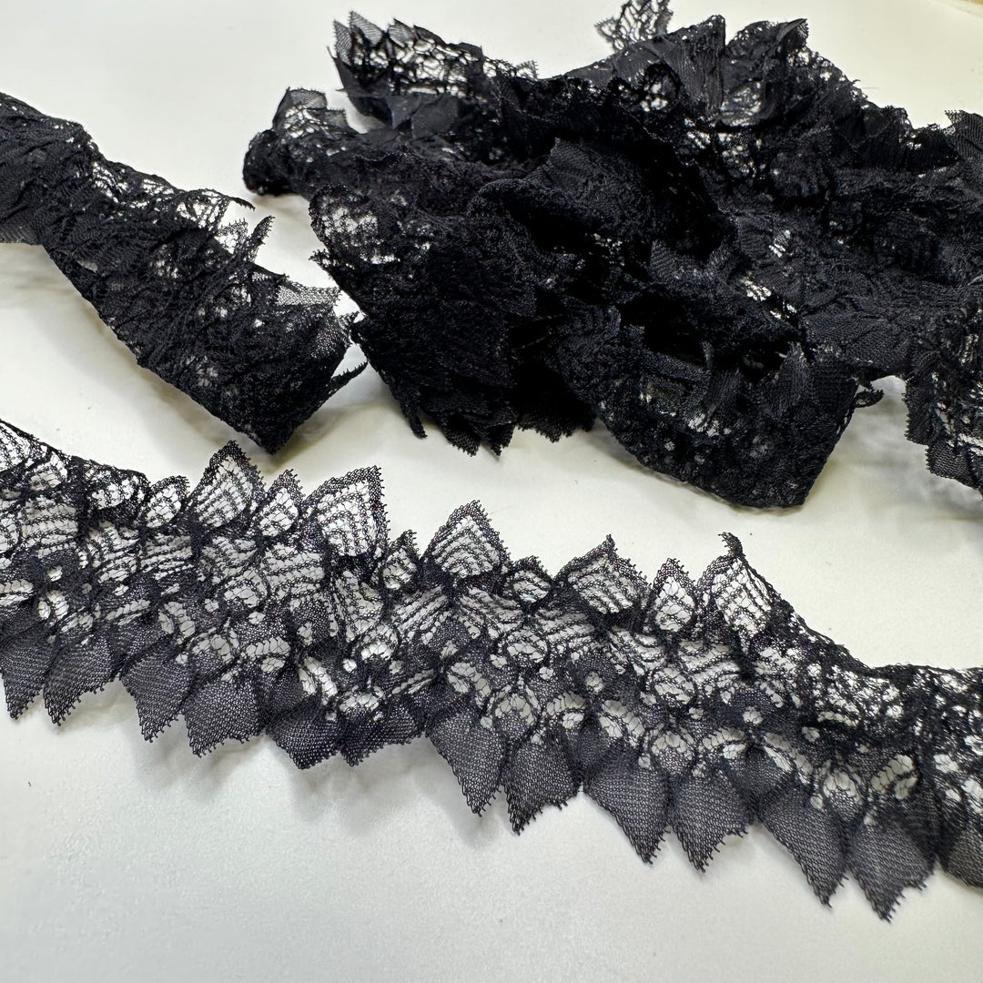 2" (51mm)  Scalloped  Lace Trim - Dark Navy - 3.1M Bundle