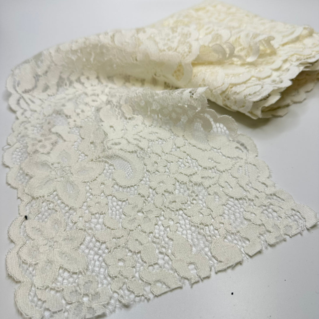 7" (178mm)  Scalloped Mesh Lace Trim - Cream - 4M Bundle