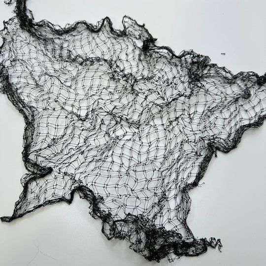 10" (254mm) Stretchy Mesh Lace Trim - Black - 1M Bundle