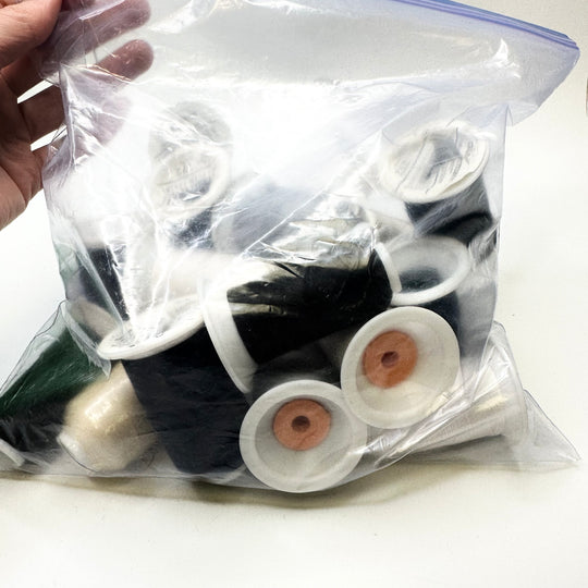 Polyester All Purpose Thread - Black/White - 17 Pack