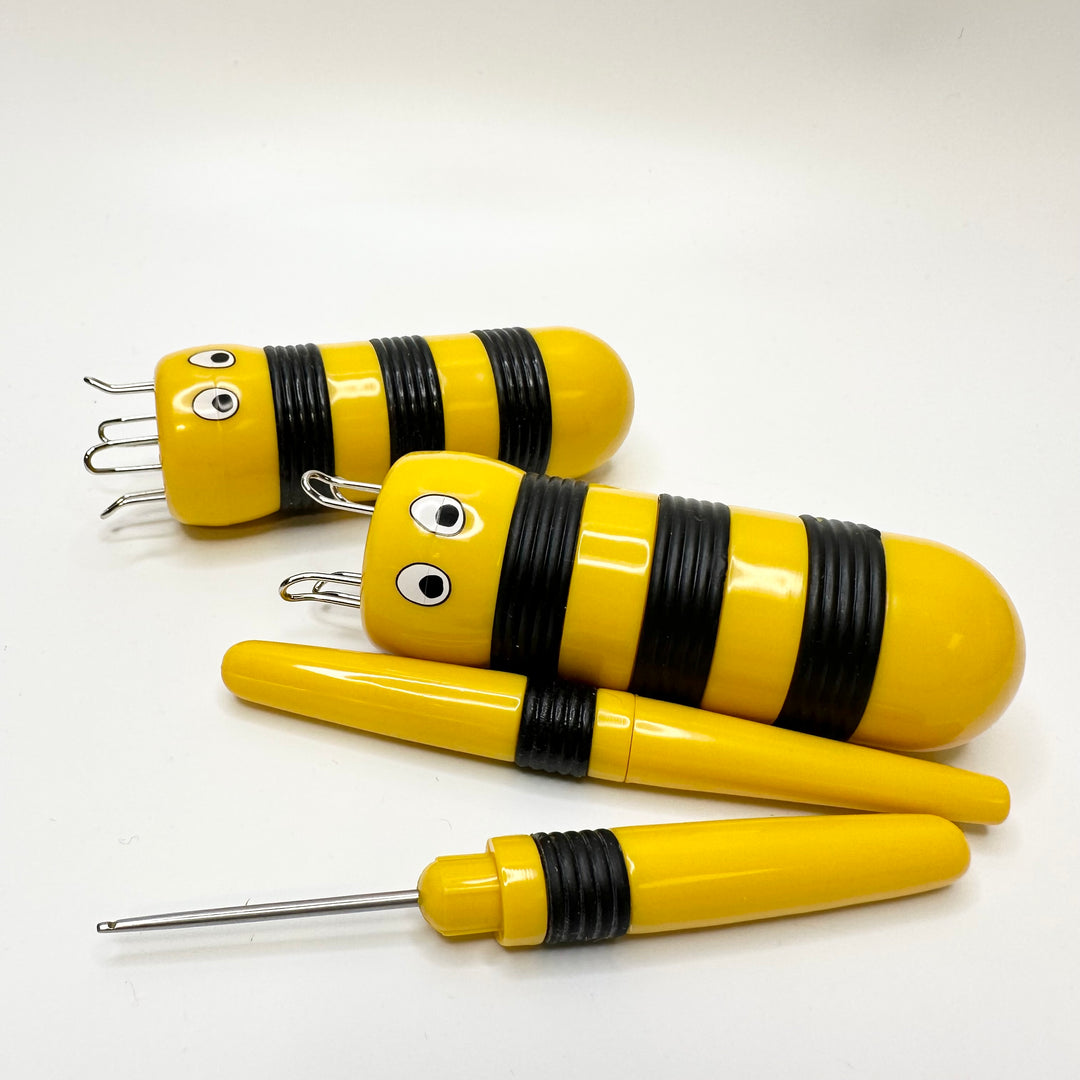 Hand Knitting Hook And Loop Tools - Yellow/Black - 4 Pack