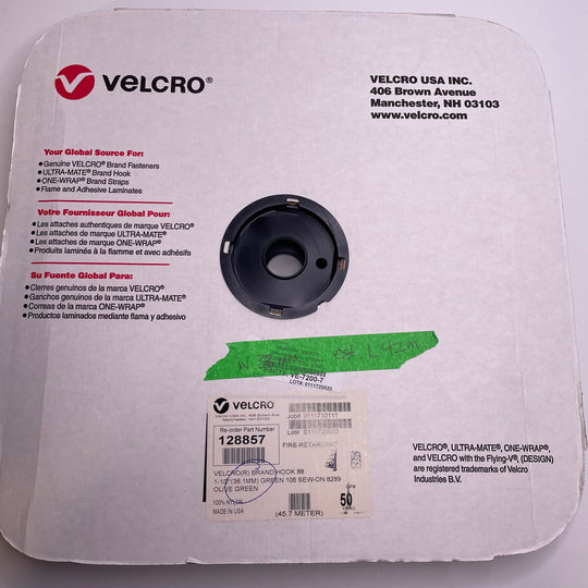 Hook Side Only Velcro - Green - Individual