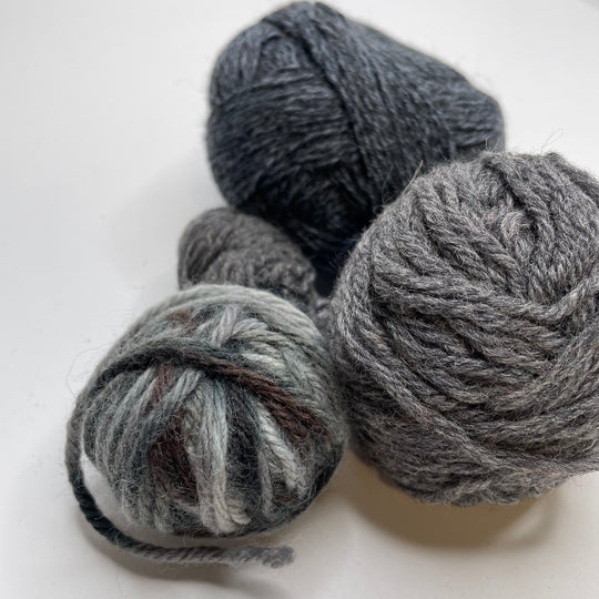 Multi Grey Grab Bag Yarn - Grey - 5 Pack