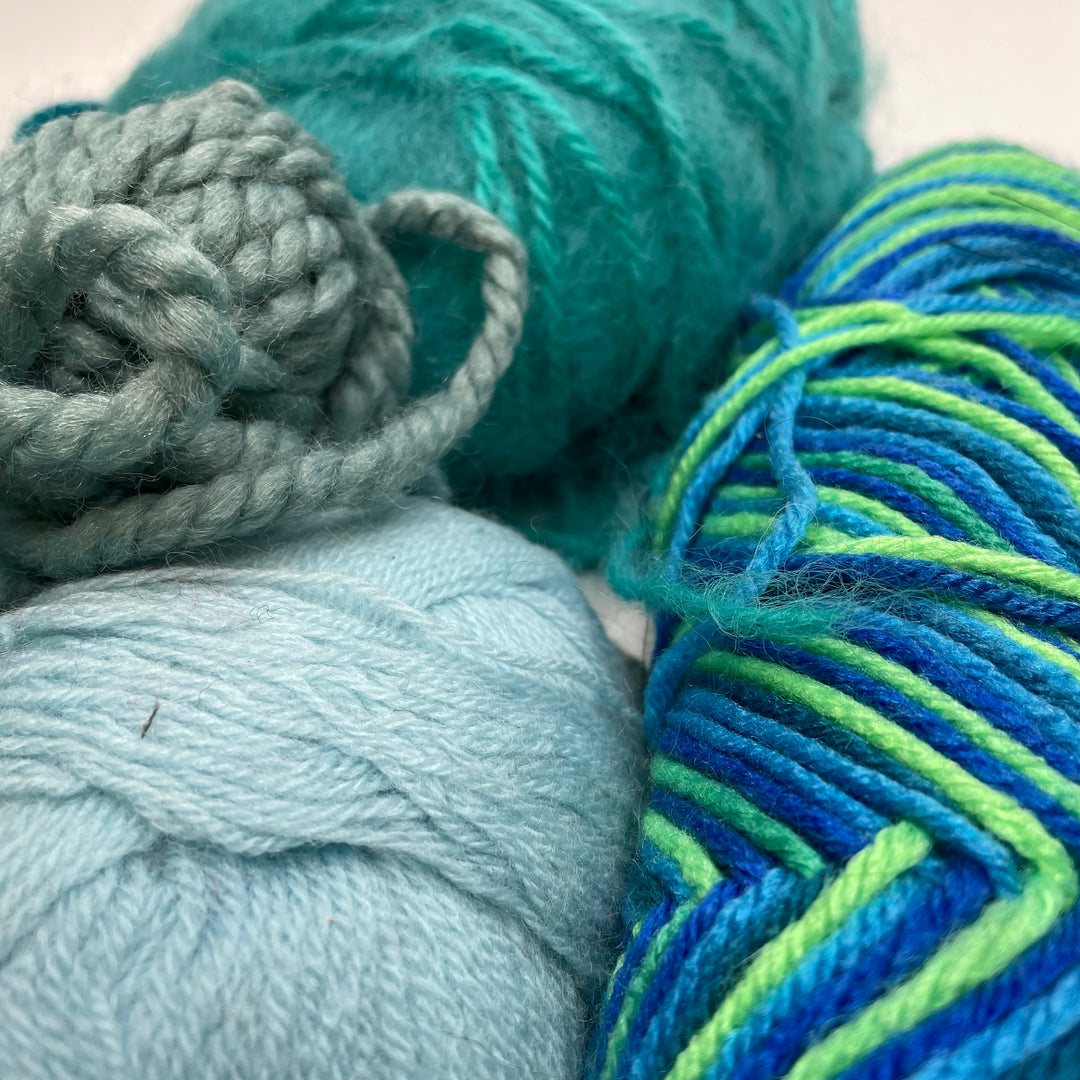 Multi Blue Grab Bag Yarn - Blue Multi - 6 Pack