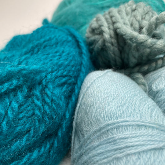 Multi Blue Grab Bag Yarn - Blue Multi - 6 Pack