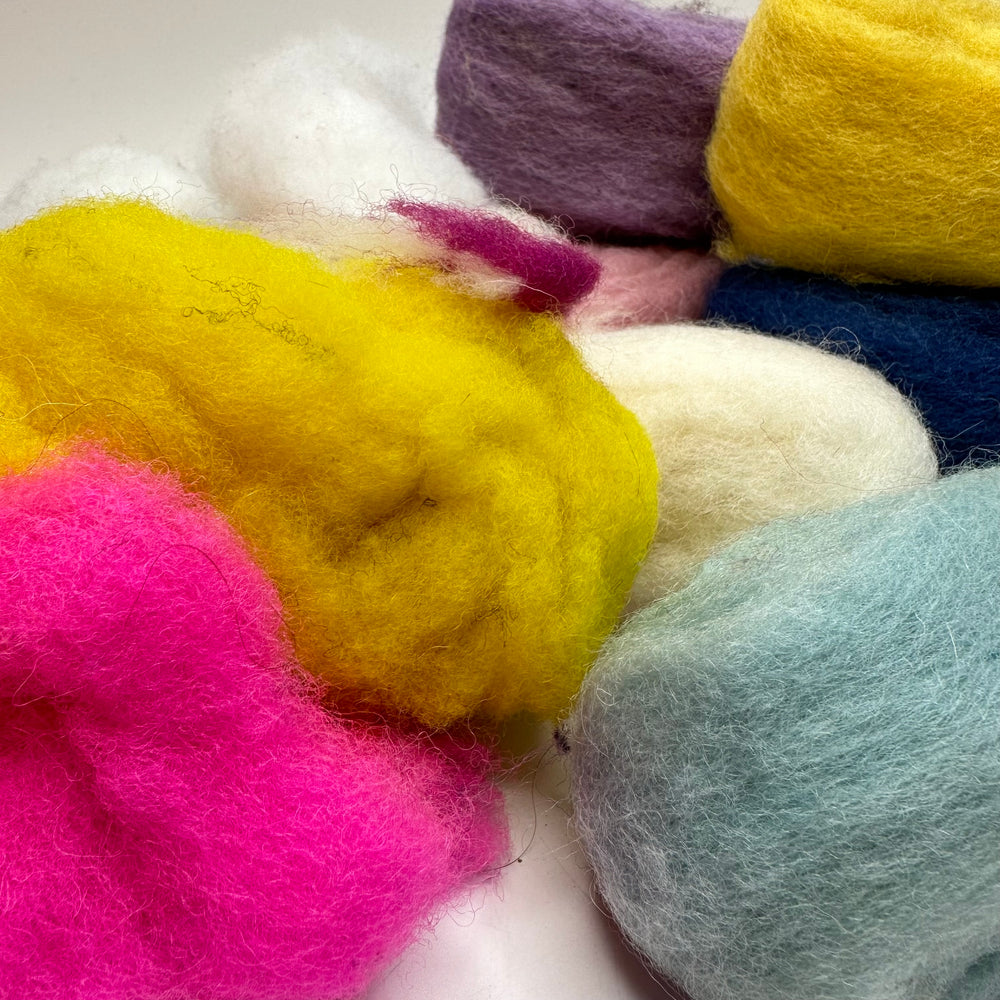 Medium Wool Roving Grab Bag Yarn - Multi - 5 Pack