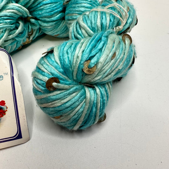 Silk With Brass Sequins Yarn - Blue Multi - Individual