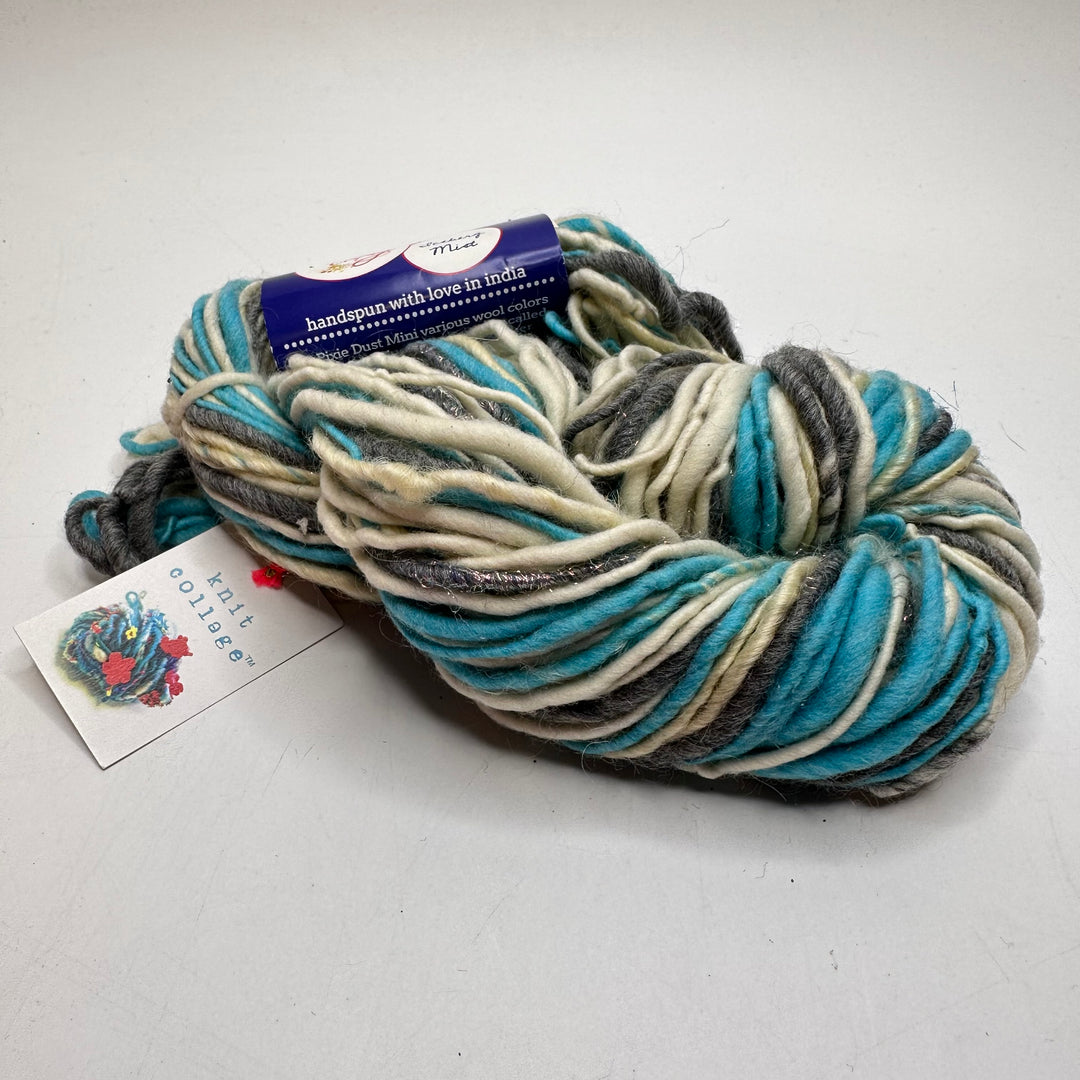 Hand Spun Yarn - Blue Grey White - Individual