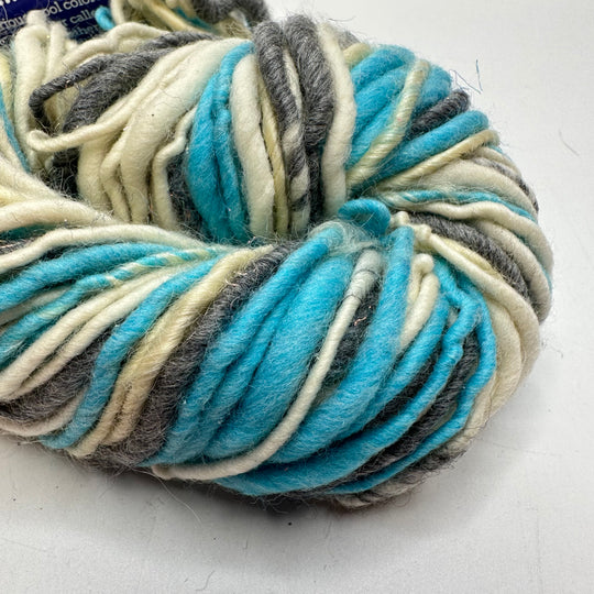 Hand Spun Yarn - Blue Grey White - Individual