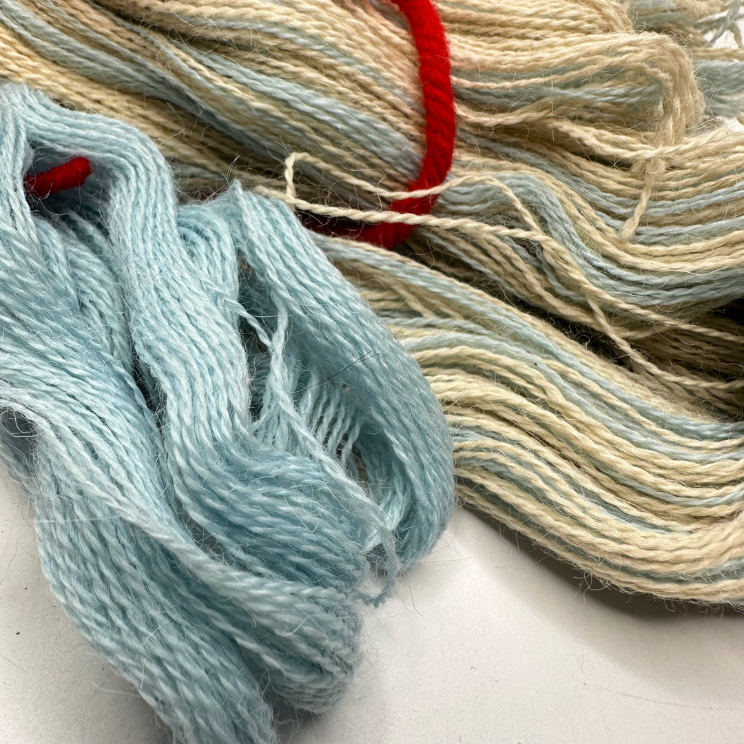Weaving Yarn Yarn - Light Blue/Cream - Individual
