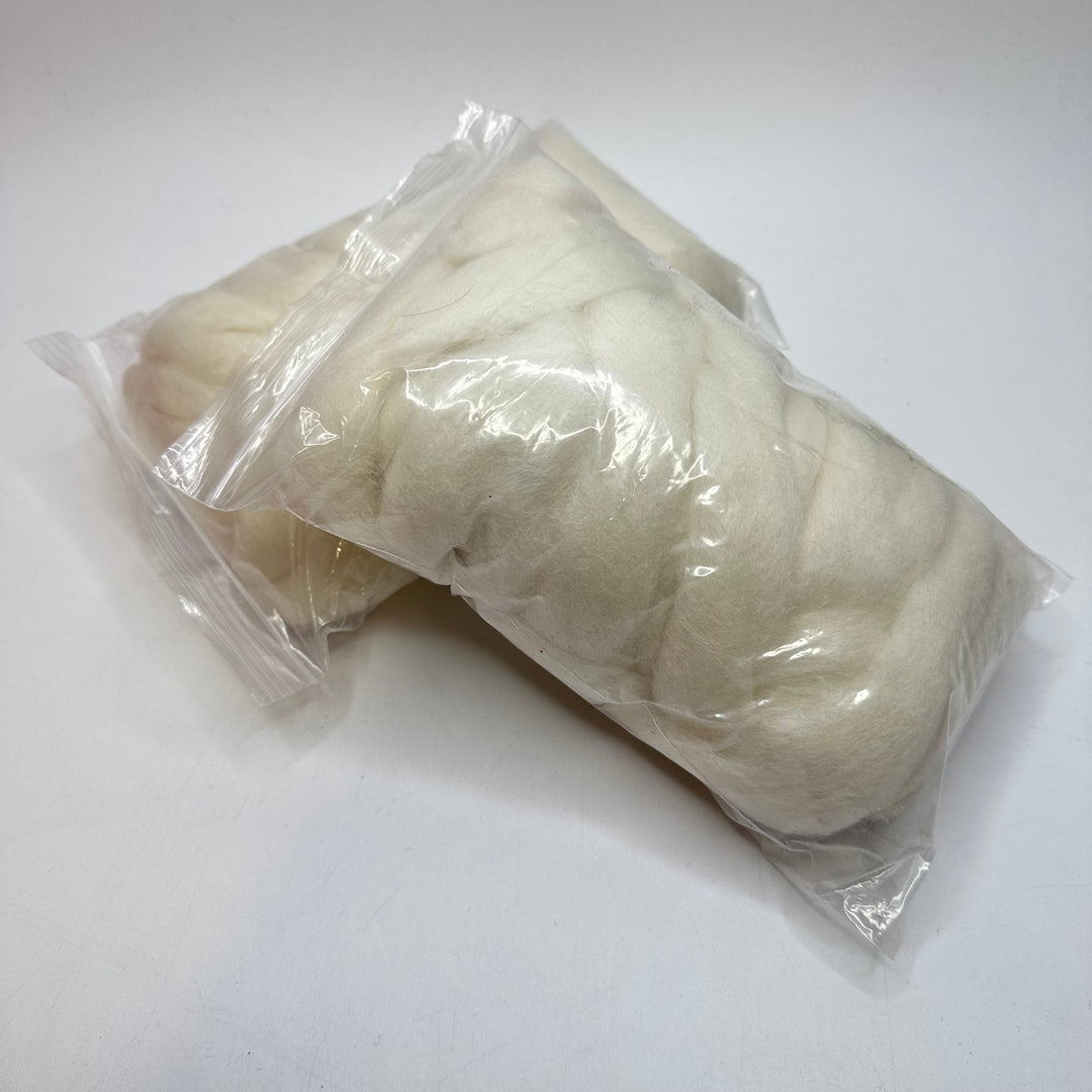 Wool Roving Pack Yarn - Cream/White - 2 Pack